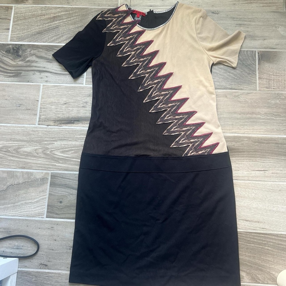 Vivienne Tam chic black and nude midi dress - Picture 5 of 8